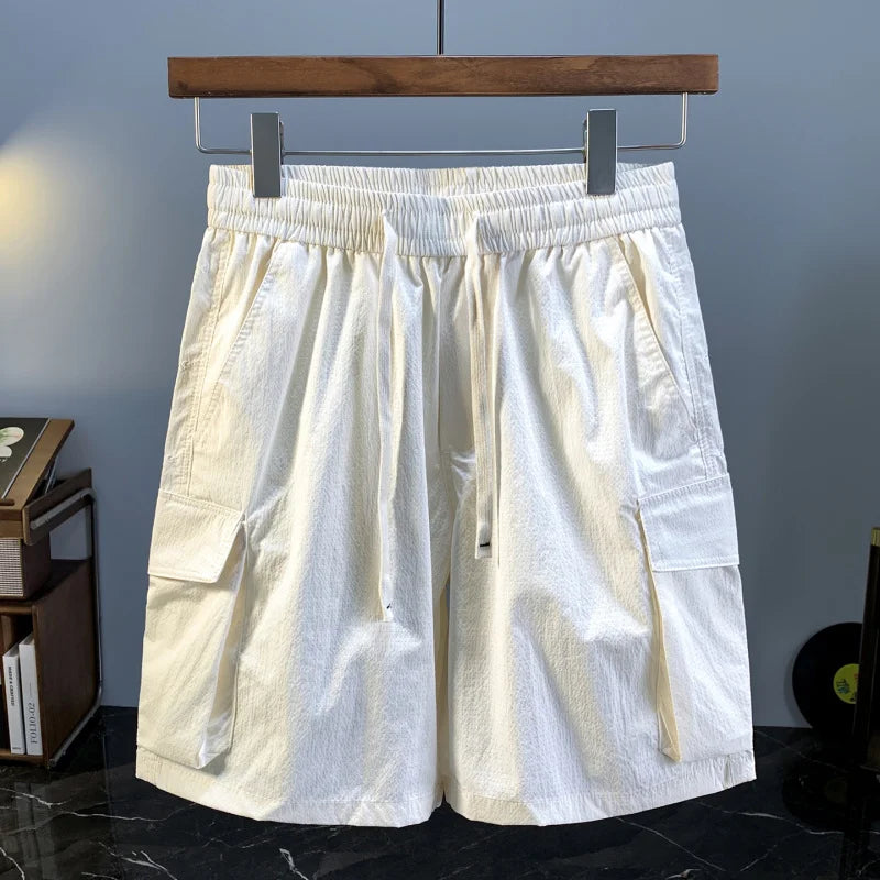 Work shorts for men in summer, thin, cool, breathable, outdoor, loose, elastic, versatile beach pants